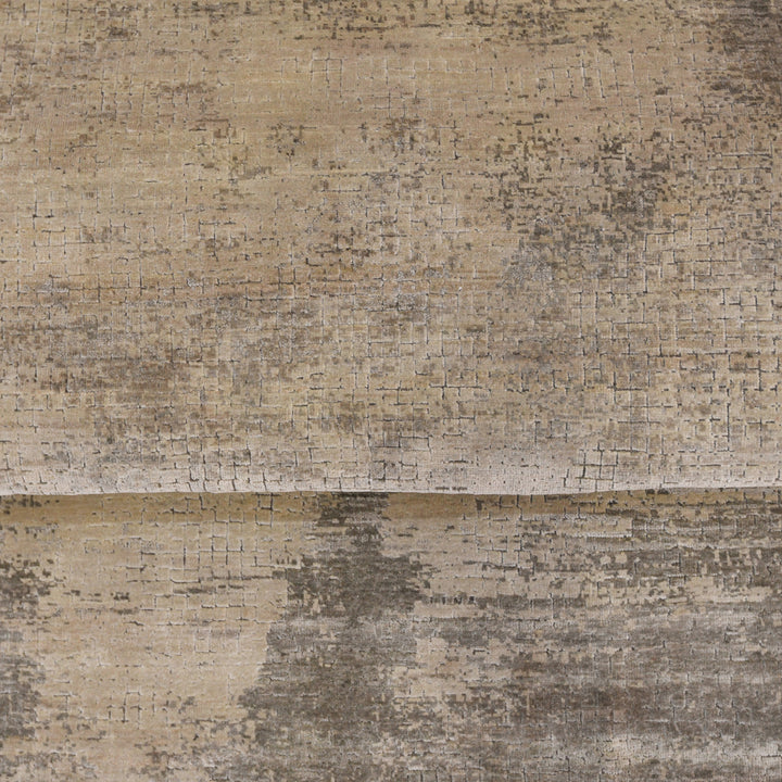 Grey Abstract Silk Rug - 6' x 9'