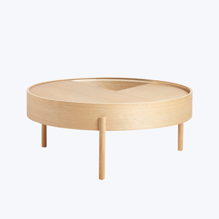 Arc Coffee Table 35" Diameter / White Pigmented Oak
