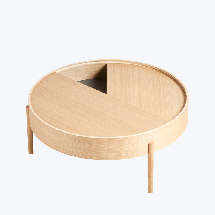 Arc Coffee Table 35" Diameter / White Pigmented Oak