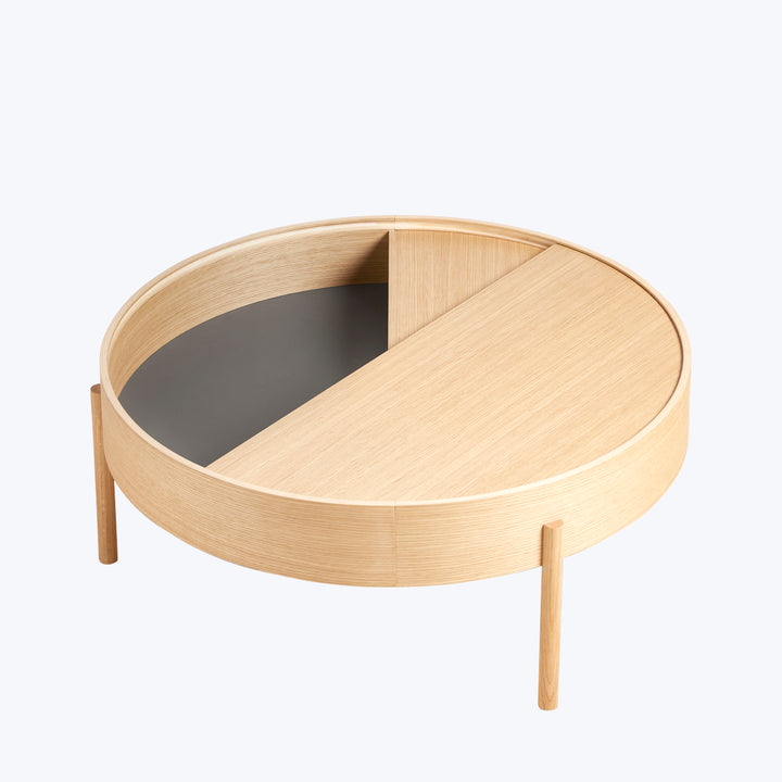 Arc Coffee Table 35" Diameter / White Pigmented Oak