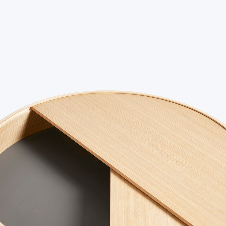 Arc Coffee Table 35" Diameter / White Pigmented Oak