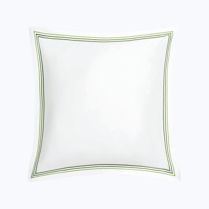 Amara Triple Pearl Sateen Sham Palm Green / Euro