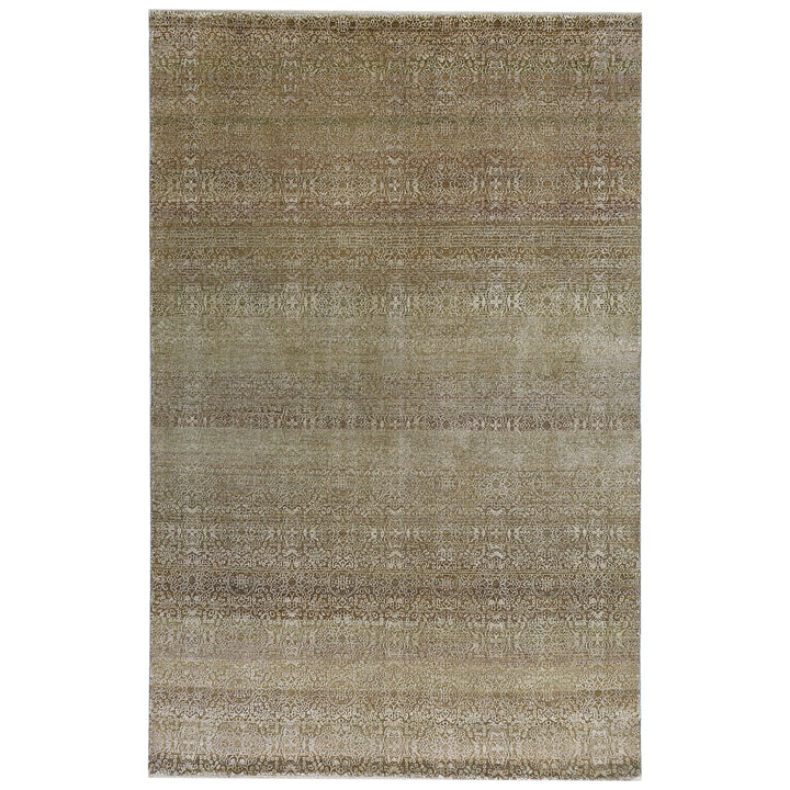 Brown Alchemy Transitional Wool Silk Blend Rug - 6'1”x 9'5"
