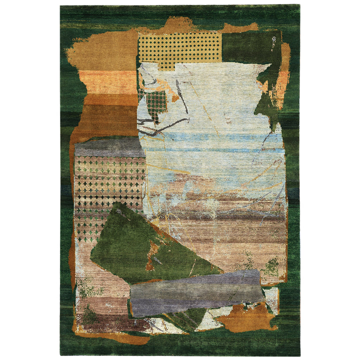 Green Alchemy Transitional Wool Silk Blend Rug - 6'1" x 8'11"