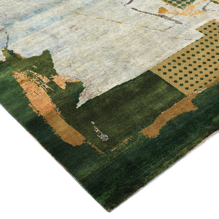 Green Alchemy Transitional Wool Silk Blend Rug - 6'1" x 8'11"