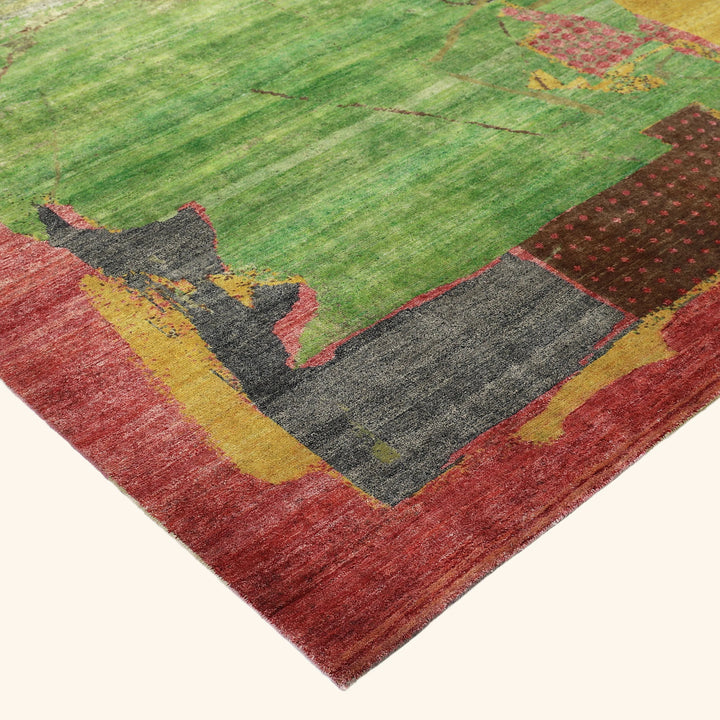 Red Alchemy Contemporary Wool Silk Blend Rug - 7'9" x 10'