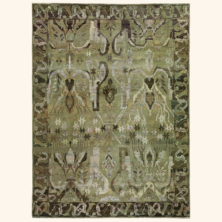 Sage Alchemy Transitional Wool Silk Blend Rug - 9' x 12'3"
