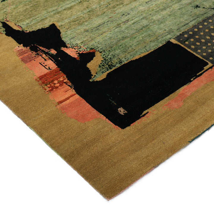 Gold Alchemy Contemporary Wool Silk Blend Rug - 8' x 10'1"