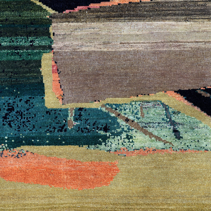 Gold Alchemy Contemporary Wool Silk Blend Rug - 8' x 10'1"