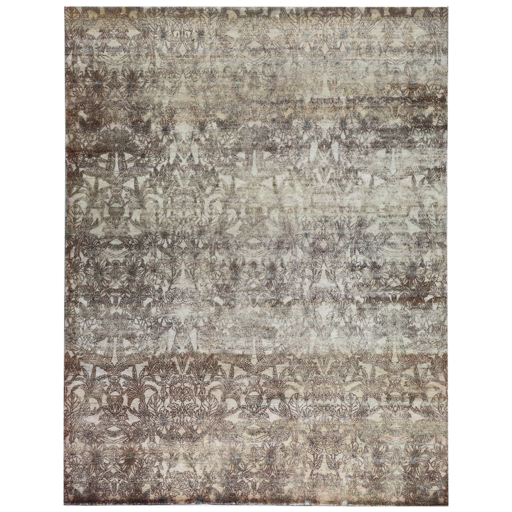Beige Alchemy Transitional Silk Rug - 7'10" x 10'2"