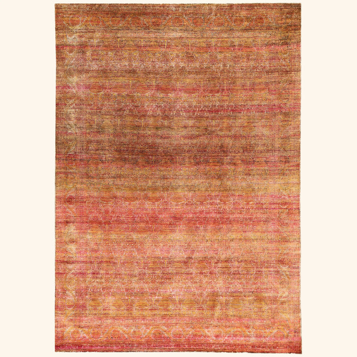 Orange Alchemy Transitional Silk Rug - 9'9" x 14'