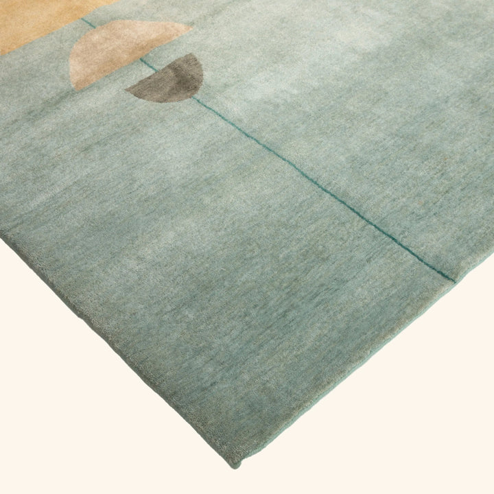 Blue Contemporary Wool Rug - 8'3" x 10'4"