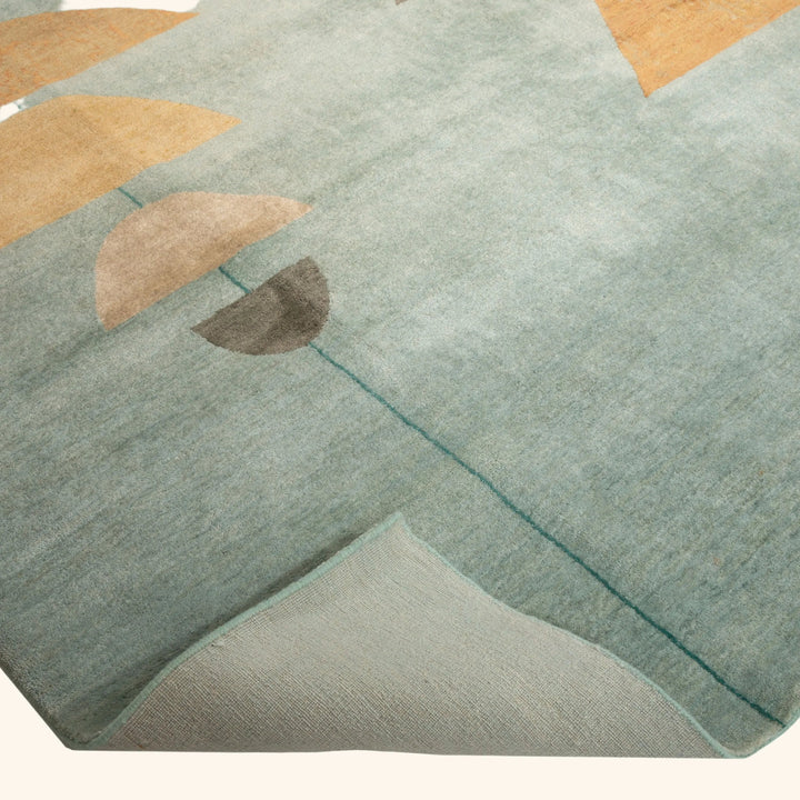 Blue Contemporary Wool Rug - 8'3" x 10'4"