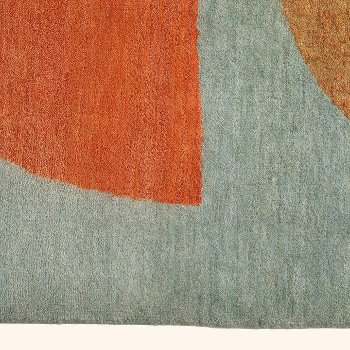 Blue Contemporary Wool Rug - 8'3" x 10'4"