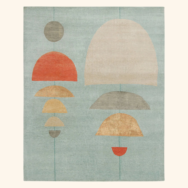 Blue Contemporary Wool Rug - 8'3" x 10'4"