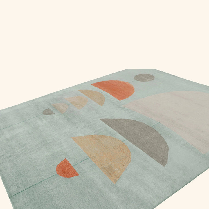 Blue Contemporary Wool Rug - 8'3" x 10'4"