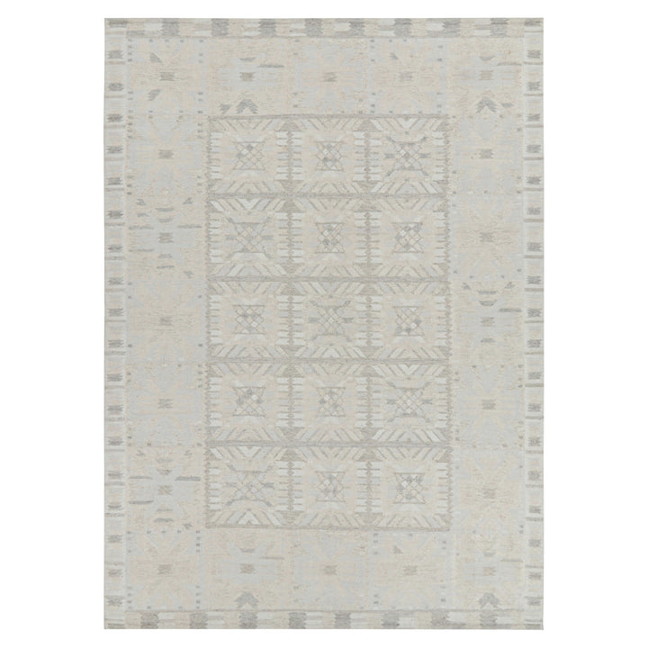 Grey Swedish Inspired Flatweave Wool Rug - 10'2" x 14'4"