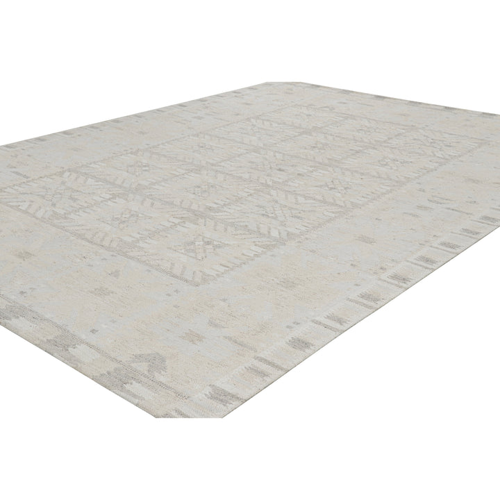 Grey Swedish Inspired Flatweave Wool Rug - 10'2" x 14'4"