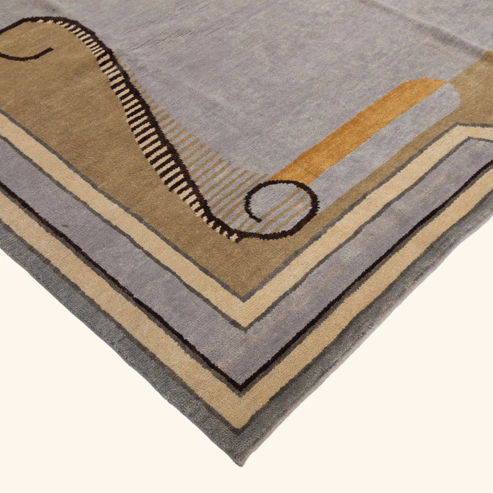 Brown Transitional Wool Rug - 9'1" x 11'10"