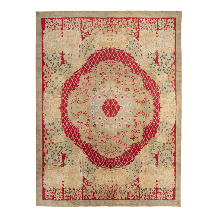 Red Traditional Wool Rug - 10'2" x 13'9"