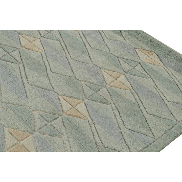 Green Swedish Inspired Wool Rug - 8'4" x 10'4"