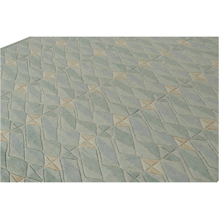 Green Swedish Inspired Wool Rug - 8'4" x 10'4"