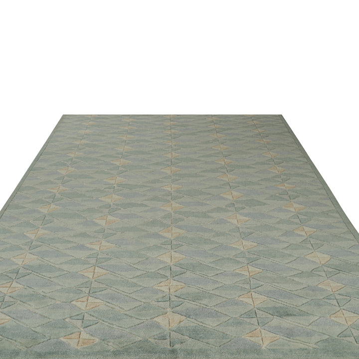 Green Swedish Inspired Wool Rug - 8'4" x 10'4"