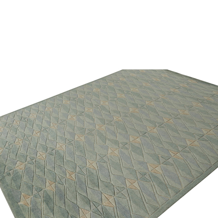 Green Swedish Inspired Wool Rug - 8'4" x 10'4"