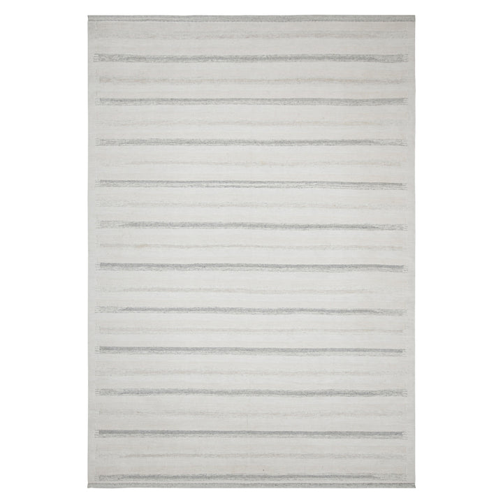 Light Grey Swedish Inspired Flatweave Wool Rug - 9'10" x 14'