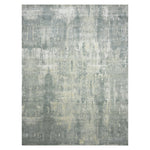 Silver Contemporary Silk Wool Blend Rug - 9'11" x 13'11"