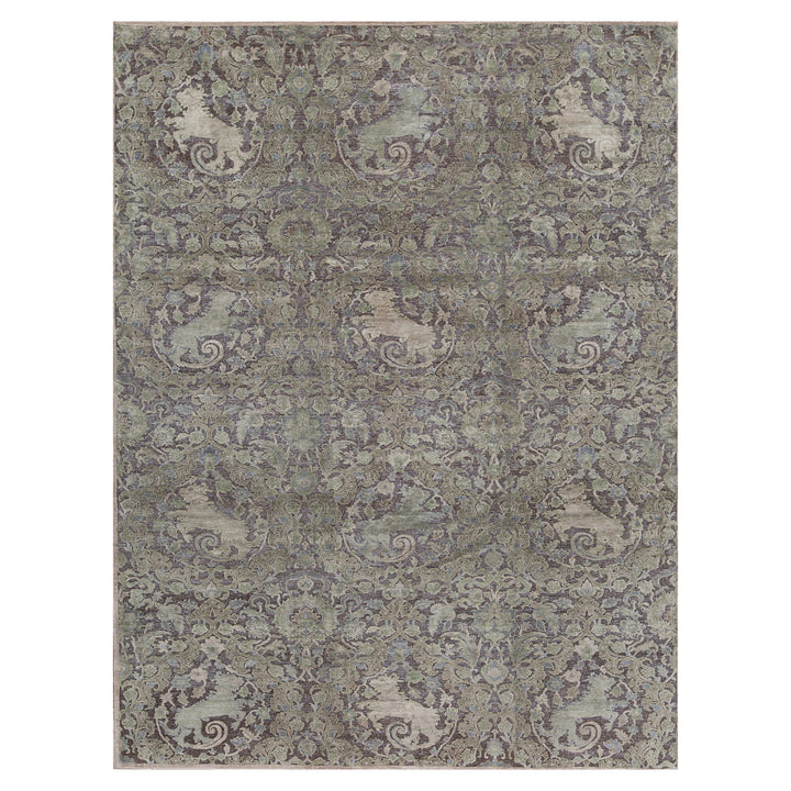 Sage Transitional Silk Wool Blend Rug - 10'1" x 13'9"