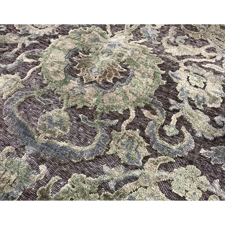 Sage Transitional Silk Wool Blend Rug - 10'1" x 13'9"