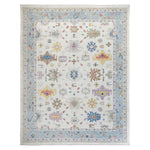 Light Blue Traditional Oushak Wool Rug - 12'9" x 14'9"