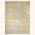 Multicolored Transitional Silk Wool Blend Rug - 10' x 14'1"