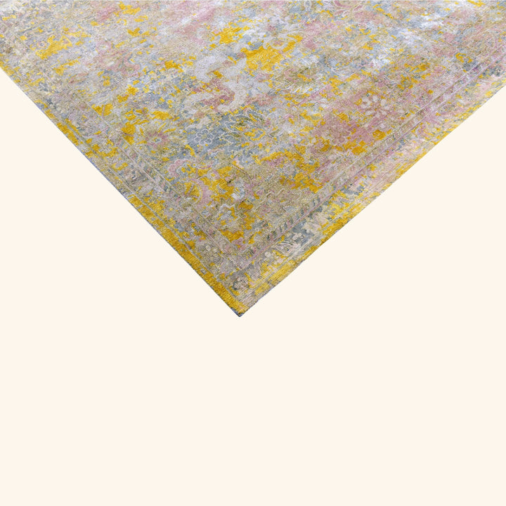 Multicolored Transitional Silk Wool Blend Rug - 10' x 14'1"