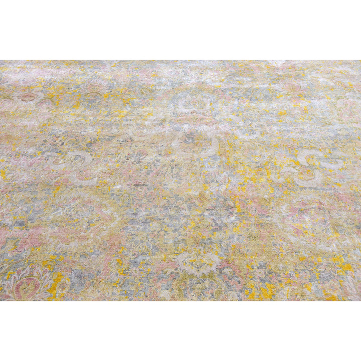 Multicolored Transitional Silk Wool Blend Rug - 10' x 14'1"