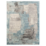 Blue Contemporary Wool Silk Blend Rug - 9'11" x 14'2"