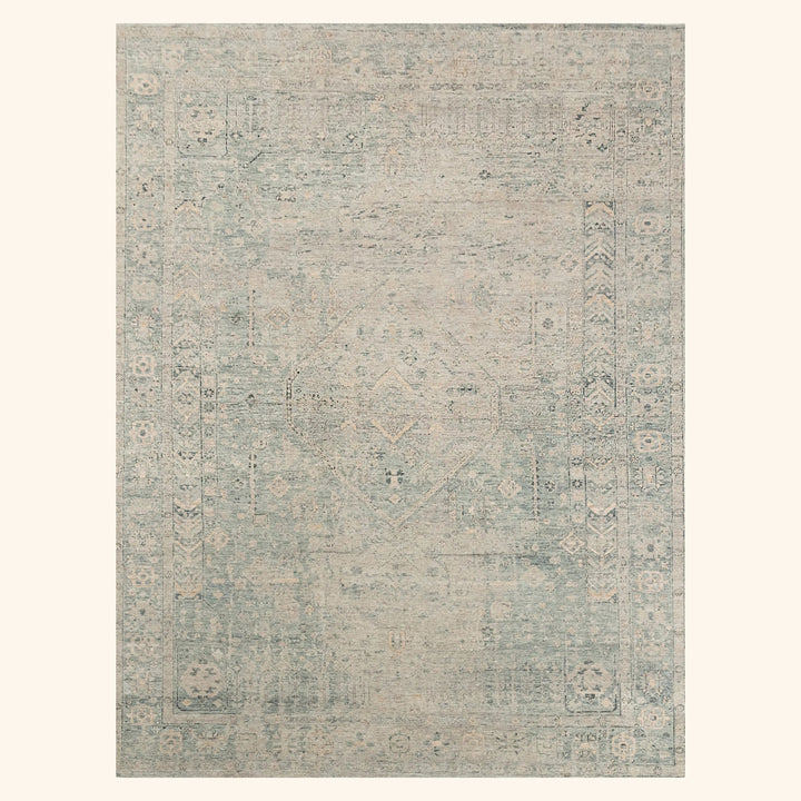 Blue Transitional Wool Rug - 10' x 13'10"