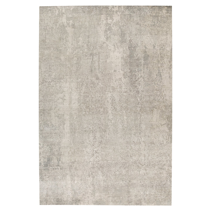 Grey Contemporary Silk Wool Blend Rug - 9'10" x 13'11"