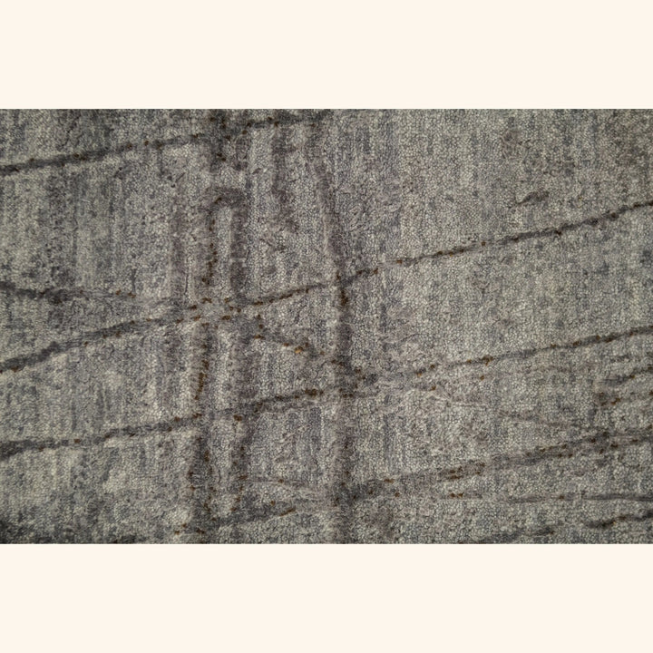Grey Contemporary Silk Wool Blend Rug - 10' x 14'
