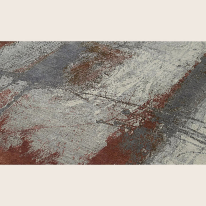 Grey Contemporary Silk Wool Blend Rug - 10' x 14'