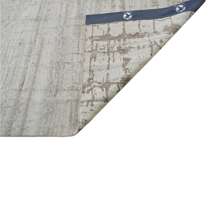 Silver Contemporary Wool Art Silk Blend Rug - 12'2" x 14'10"