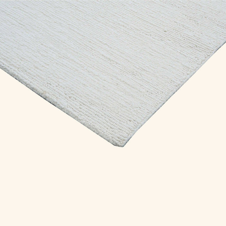 White Solid Wool Rug - 10' x 14'