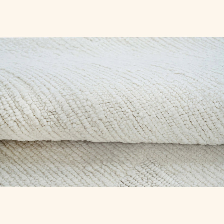 White Solid Wool Rug - 10' x 14'