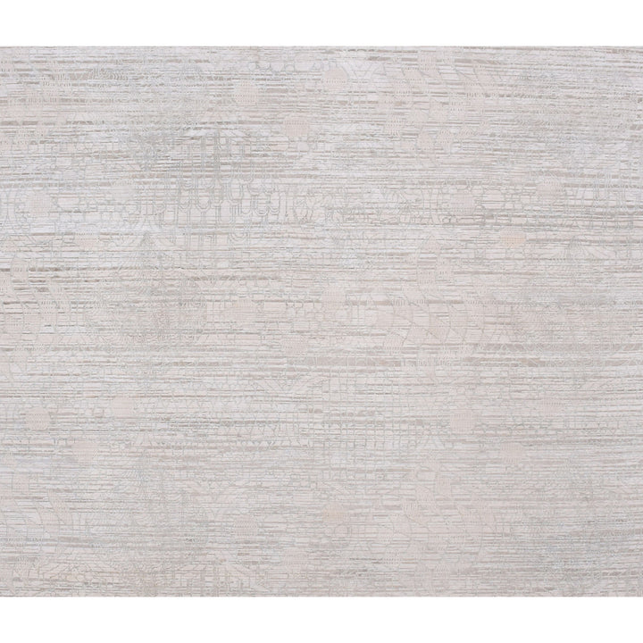 Cream Transitional Silk Wool Blend Rug - 8'10" x 12'1"