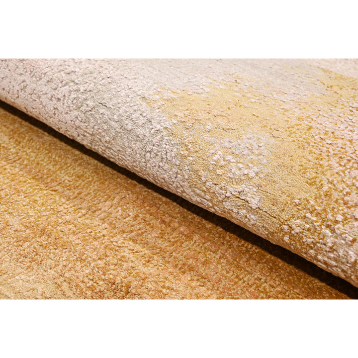 Gold Contemporary Silk Wool Blend Rug - 10'1" x 14'4"