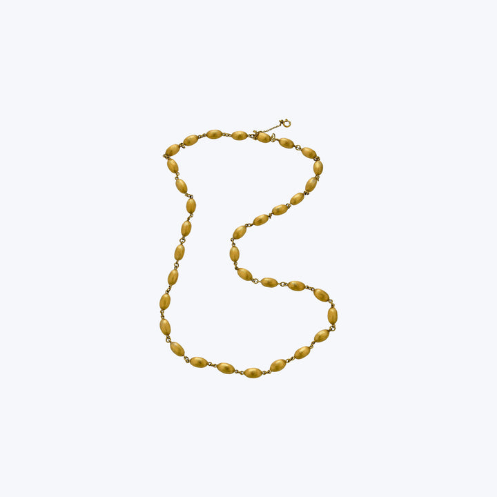 Vintage Portuguese 18KYG Textured Bead Chain