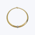 Vintage Italian 14K YG Diamond Omega Necklace