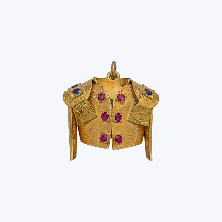 Vintage 14KYG Gem-Set Jacket Pendant