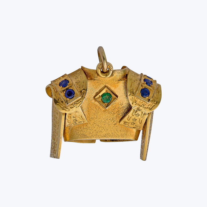 Vintage 14KYG Gem-Set Jacket Pendant